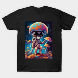 Techno Space Dj - Catsondrugs.com - lsd, acid, drugs, trippy, trip, psychedelic, hippie, drug, funny, science, rave, party, tumblr, weed, mushrooms T-Shirt